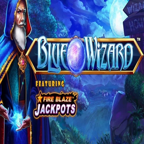Blue Wizard Fire Blaze Jackpots game by Rarestone Gaming – logo hosted on Spinanga Casino
