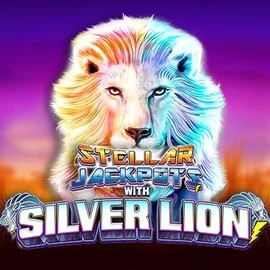 Jackpots logo of Stellar Jackpots with Silver Lion from Lightning Box Game at Spinanga Casino