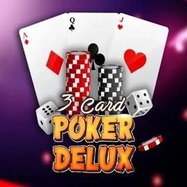 Three Card Poker Delux slot logo by Urgent Games at Spinanga Casino